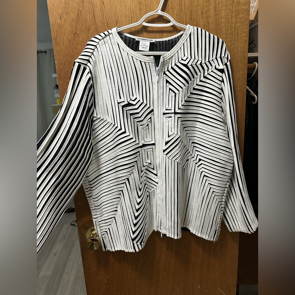 Alexandra Rosati two way zipper stretch jacket
